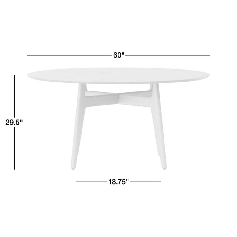 Tate 60" Walnut Wood Round Dining Table