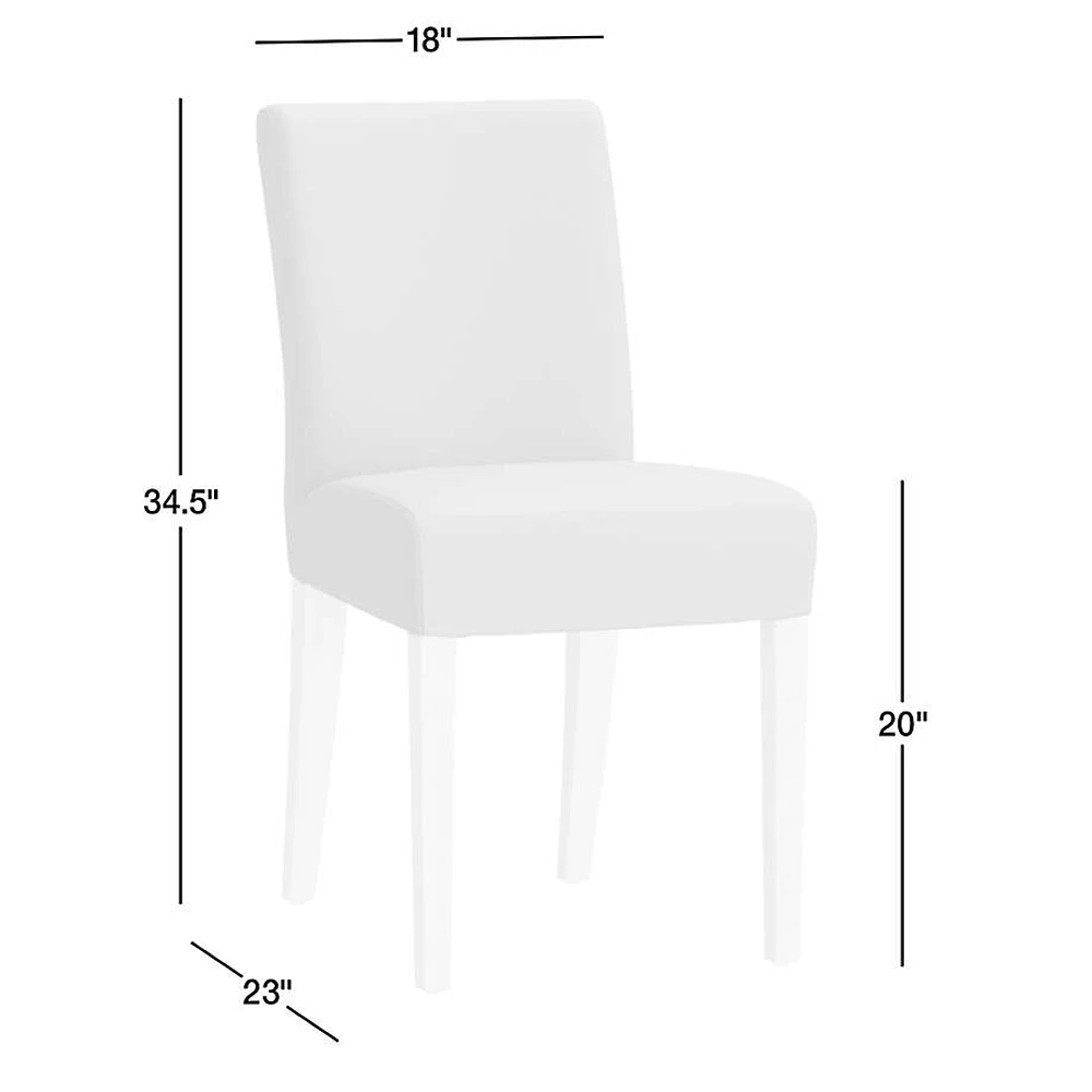 Lowe Navy Upholstered Dining Chair with Natural Wood Legs, Set of 4