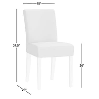 Lowe Navy Upholstered Dining Chair with Natural Wood Legs, Set of 4