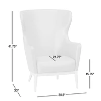 Alva Leather Wingback Accent Chair