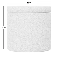 Set of Dot Cream White Sherpa Kids Storage Ottoman and Stool