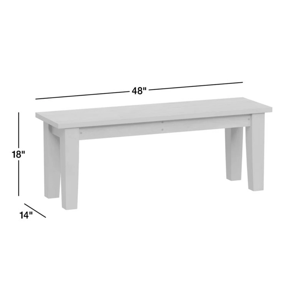 Basque 48" Charcoal Grey Wood Dining Bench
