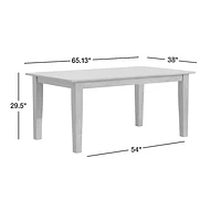 Basque 82"-118" Charcoal Grey Wood Extendable Rectangular Dining Table