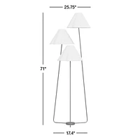 Alva Brass Metal 3-Light Floor Lamp 71"