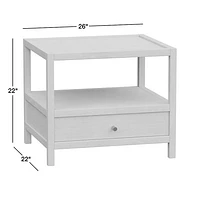 Keane Large Weathered Natural Wood Storage End Table, Set of 2