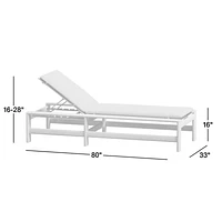 Anguilla Teak Single Outdoor Chaise Lounge with Black Cushions
