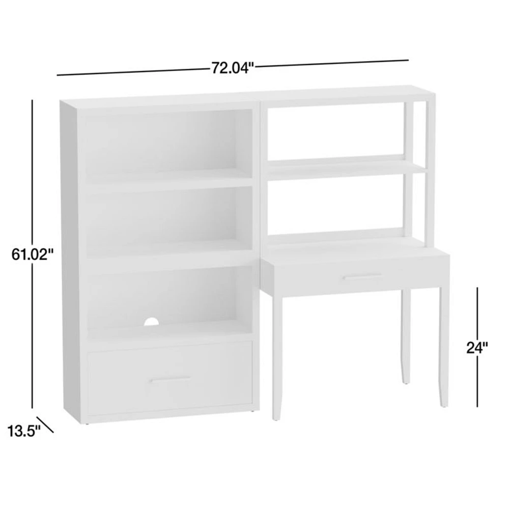 Ever Simple Modular White Wood Kids Workspace Suite