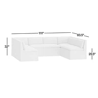 Belmar Grey U-Shaped Triple Loveseat Dining Banquette
