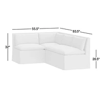 Belmar Grey L-Shaped Single Loveseat Dining Banquette