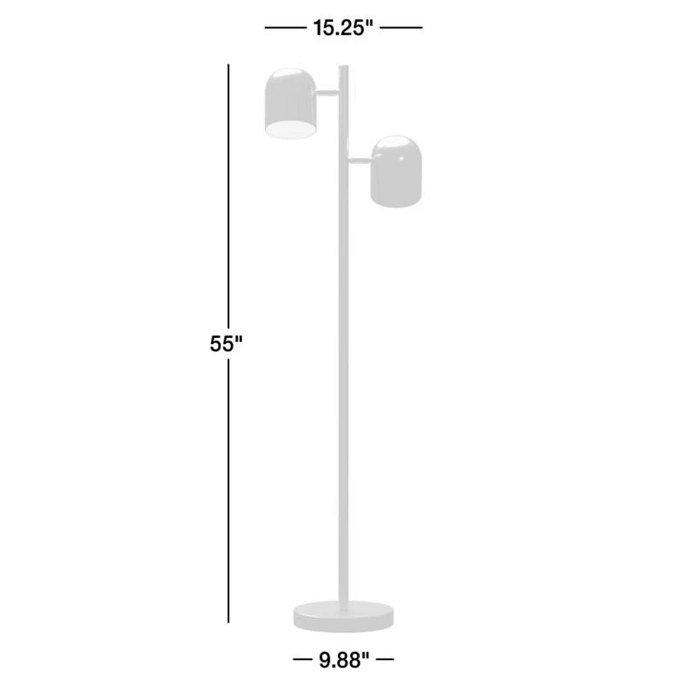 Thorne Green Metal Dual-Head Floor Lamp