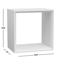 Tatum Walnut Brown Wood Floating Cube Shelf