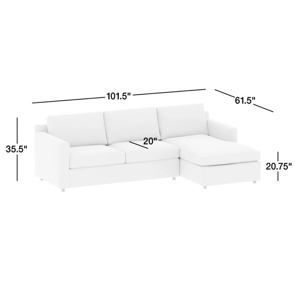 Barrett II 2-Piece Right-Arm Chaise Sectional Sofa