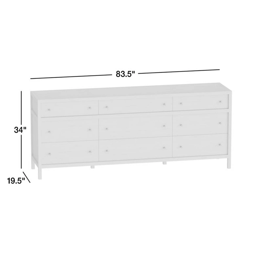 Keane Weathered Natural Wood 9-Drawer Dresser