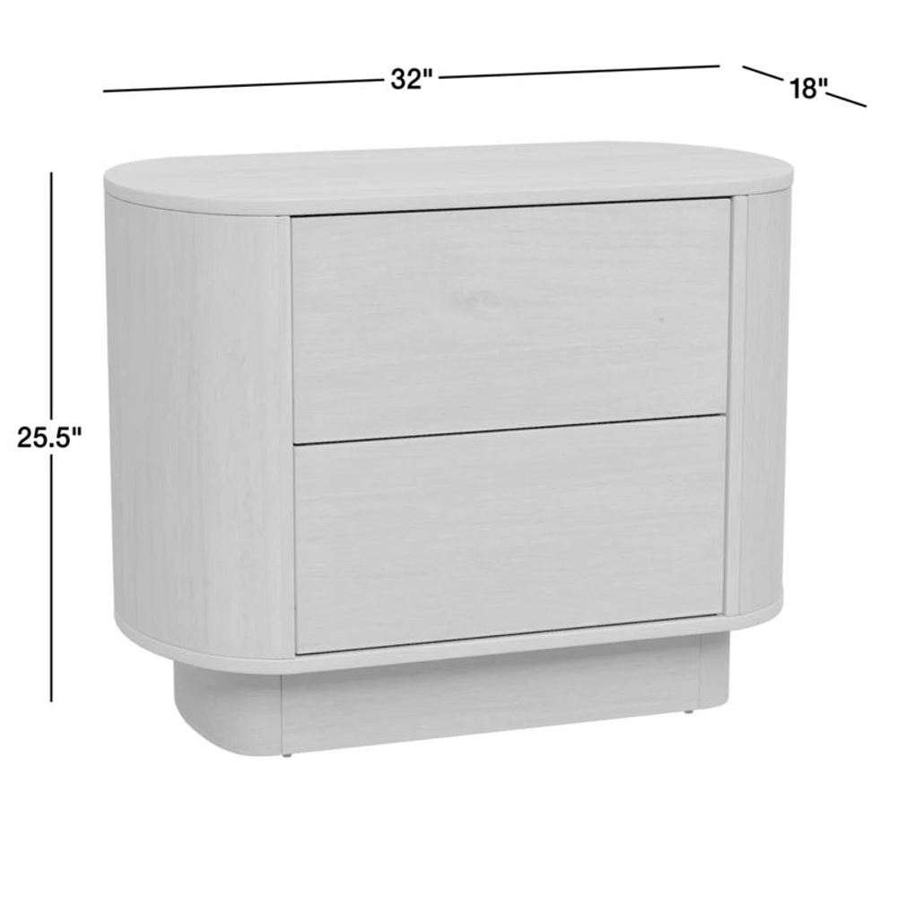 Panos Curved Acacia Wood Nightstand