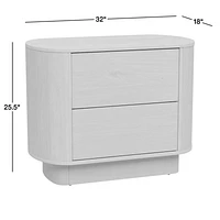 Panos Curved Acacia Wood Nightstand