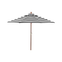 9' Sunbrella ® Black Cabana Stripe Outdoor Patio Umbrella with Eucalyptus Frame