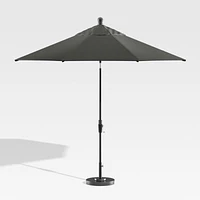 9' Round Sunbrella ® Charcoal Outdoor Patio Umbrella with Tilt Black Frame
