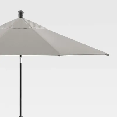9' Round Sunbrella ® Graphite Outdoor Patio Umbrella with Tilt Black Frame