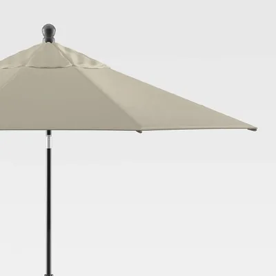 9' Round Sunbrella ® Stone Outdoor Patio Umbrella with Tilt Black Frame