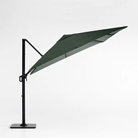 9' Square Cast Ivy Green Sunbrella® Cantilever Outdoor Patio Umbrella with Black Metal Frame
