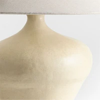 Briller Ivory Ceramic Table Lamp with Linen Shade by Athena Calderone 21.55"