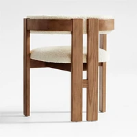 Ceremonie Natural Boucle Dining Arm Chair by Athena Calderone