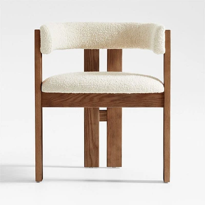 Ceremonie Natural Boucle Dining Arm Chair by Athena Calderone