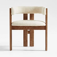 Ceremonie Natural Boucle Dining Arm Chair by Athena Calderone