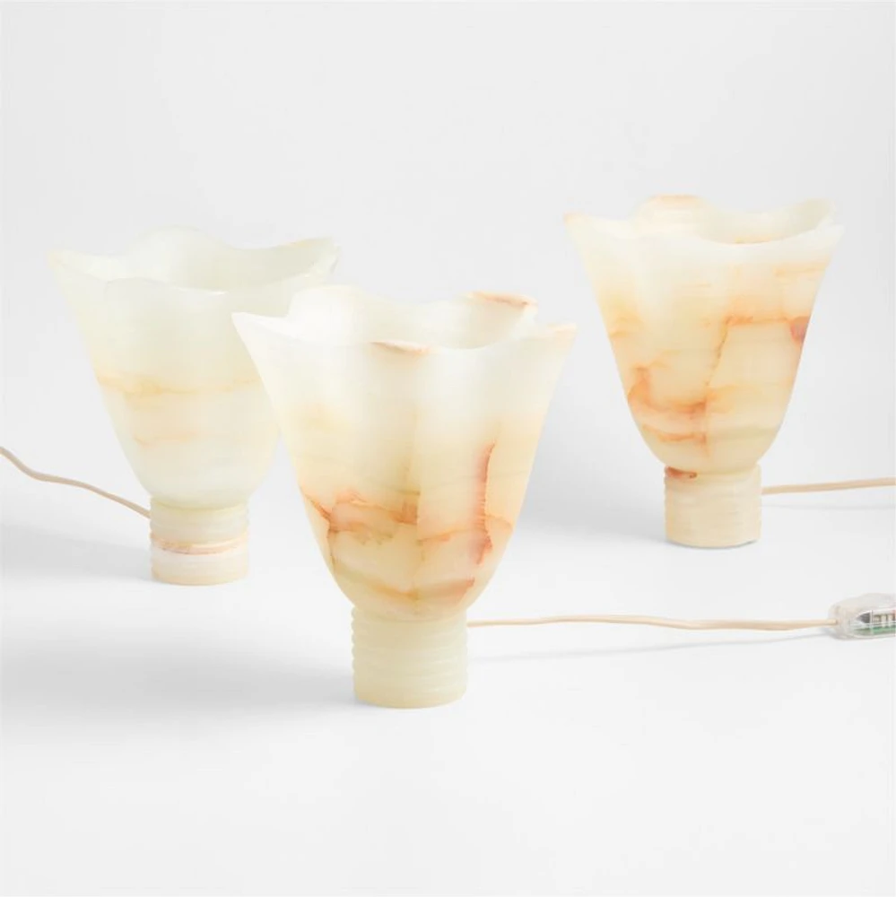 Fleurissant Warm White Onyx Table Lamp by Athena Calderone 9.9"