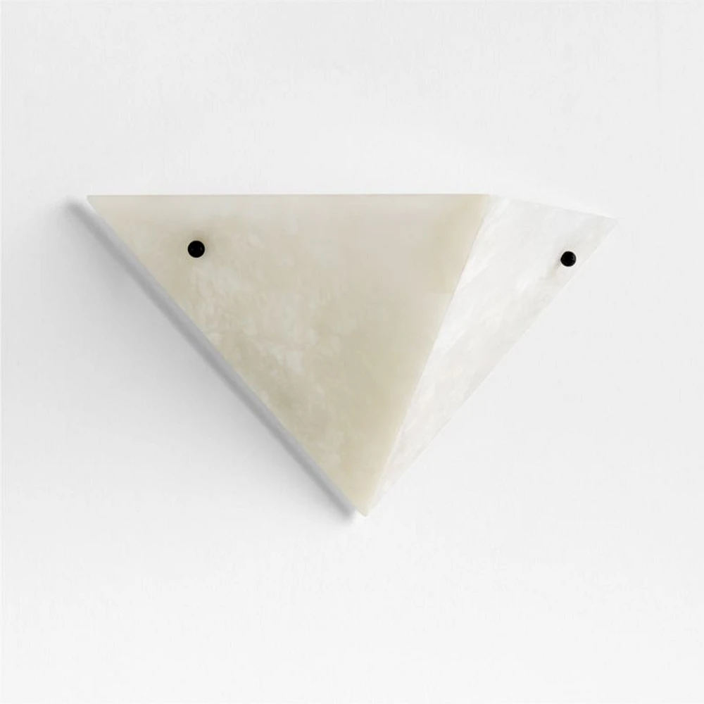 Onirique White Alabaster Wall Sconce Light by Athena Calderone