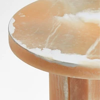 La Tranche Petit Marble Round Side Table by Athena Calderone