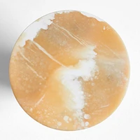 La Tranche Petit Marble Round Side Table by Athena Calderone