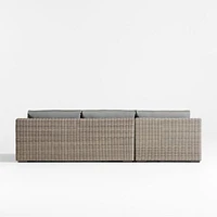 Abaco Resin Wicker -Piece Left-Arm Chaise Outdoor Sectional Sofa with Graphite Sunbrella ® Cushions