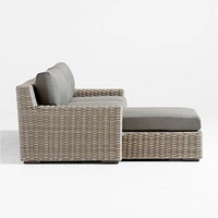 Abaco Resin Wicker -Piece Left-Arm Chaise Outdoor Sectional Sofa with Graphite Sunbrella ® Cushions