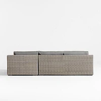 Abaco Resin Wicker -Piece Right-Arm Chaise Outdoor Sectional Sofa with Graphite Sunbrella ® Cushions