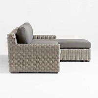 Abaco Resin Wicker -Piece Right-Arm Chaise Outdoor Sectional Sofa with Graphite Sunbrella ® Cushions