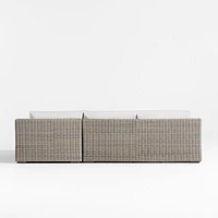 Abaco Resin Wicker -Piece Right-Arm Chaise Outdoor Sectional Sofa with Natural Sunbrella ® Cushions