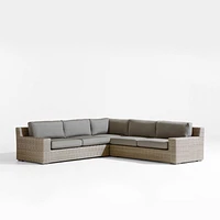 Abaco Resin Wicker -Piece L-Shaped Outdoor Sectional Sofa with Graphite Sunbrella ® Cushions