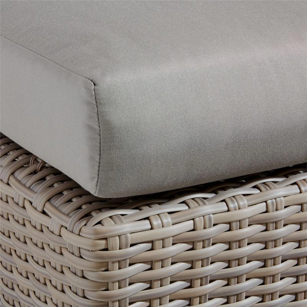 Abaco Grey Resin Wicker Outdoor Armless Chair with Graphite Sunbrella ® Cushion