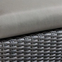 Abaco Charcoal Grey Resin Wicker Right-Arm Outdoor Sofa with Graphite Sunbrella ® Cushions
