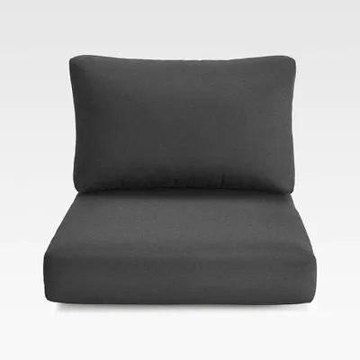 Abaco Charcoal Grey Sunbrella ® Outdoor Lounge Chair Cushion