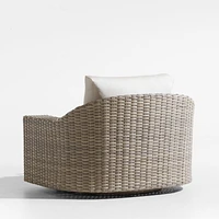 Abaco Resin Wicker Outdoor Swivel Lounge Chair with Natural Sunbrella ® Cushions