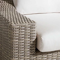 Abaco Resin Wicker Outdoor Swivel Lounge Chair with Natural Sunbrella ® Cushions