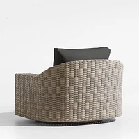 Abaco Resin Wicker Outdoor Swivel Lounge Chair with Charcoal Grey Sunbrella ® Cushions