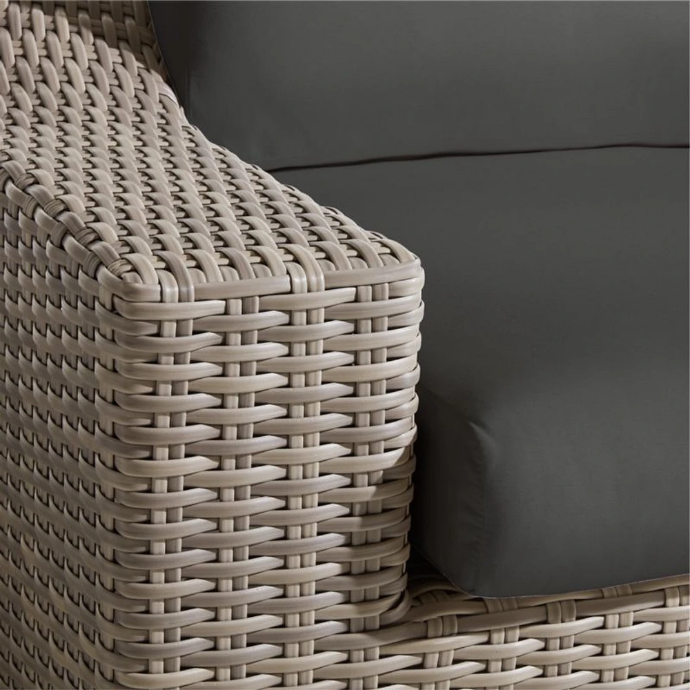 Abaco Resin Wicker Outdoor Swivel Lounge Chair with Charcoal Grey Sunbrella ® Cushions