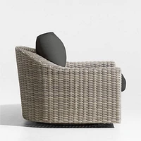 Abaco Resin Wicker Outdoor Swivel Lounge Chair with Charcoal Grey Sunbrella ® Cushions