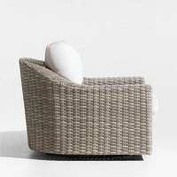Abaco Resin Wicker Outdoor Swivel Lounge Chair with Natural Sunbrella ® Cushions