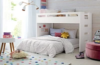 Abridged White Glaze Rolling Kids Full Bed