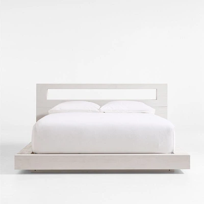 Adia White Wood Platform Queen Bed by Leanne Ford