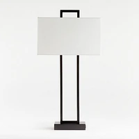 Adler Black Rectangle Table Lamp with USB, Set of 2